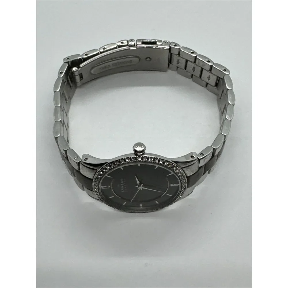 Skagen 347SSMX Women's Stainless Steel Analog Black Dial Quartz Watch JNA770